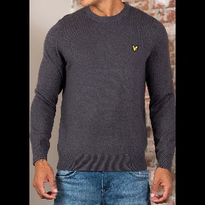 Lyle & Scott Cotton merino crew neck jumper - shadow