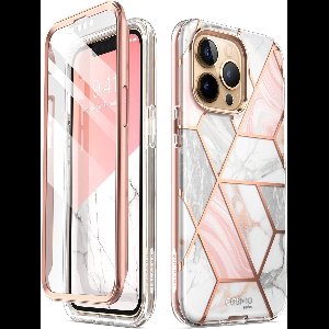 Supcase Cosmo PC en TPU marmer hoesje voor iPhone 13 Pro - roségoud