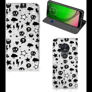 Mobiel BookCase Motorola Moto G7 Play Silver Punk