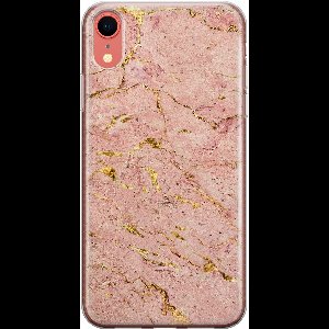Leuke Telefoonhoesjes - Geschikt voor iPhone XR - Marmer roze goud - Soft case - TPU - Roze
