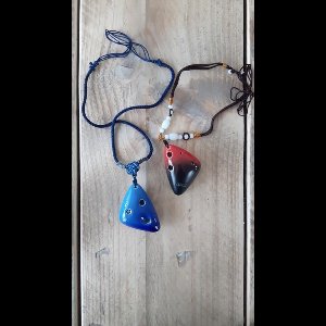 STL Ketting Ocarina - 6 gaten - Keramisch Rood