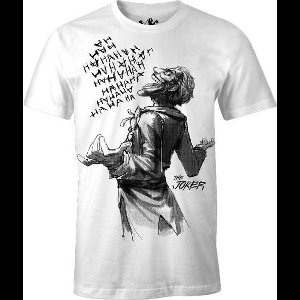 DC Comics - Batman - White Men's T-shirt - The Joker laughing - S