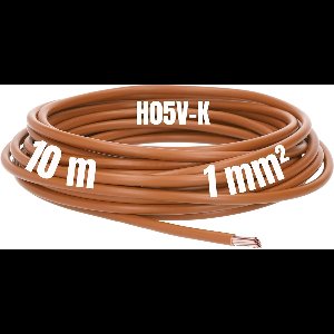 Kalitec 10 meter H05V-K 1 mm² bruine bedradingskabel I kernkabel flexibel I PVC enkeladerig I meeraderig 1mm2 I bedrading fijnaderig I enkele kabel I kabel enkeladerig I kabel vlamvertragend
