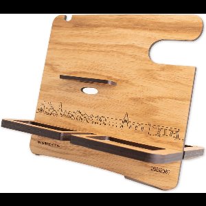Skyline Desk Organizer Doesburg - Eiken - Bureau Organizer - Telefoonhouder - Tablethouder - Smartwatch Houder - Sorteren spullen - WoodWideCities