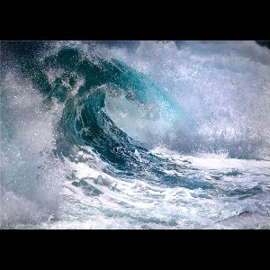 Fotobehangkoning - Behang - Vliesbehang - Fotobehang Grote Golf - Golven in Zee - 200 x 140 cm