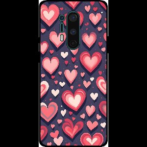 Smartphonica Telefoonhoesje Geschikt voor OnePlus 8 Pro met Hartjes Opdruk - TPU Backcover Case With Heart Design geschikt voor OnePlus 8 Pro