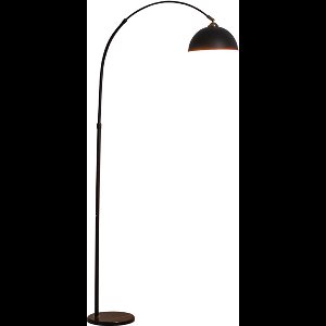 Zwarte vloerlamp - Metalen kap - Hoogte verstelbaar - Zwart - Incl Lichtbron