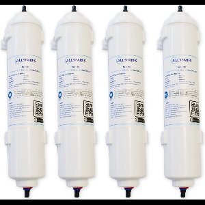 AllSpares Waterfilter (4 St.) voor Koelkasten geschikt voor o.a. Samsung DA29-10105J / HAFEX/EXP / EF-9603 / WSF-100, LG 5231JA2010B / ADQ73693903 / ADQ736939 en WPRO USC100