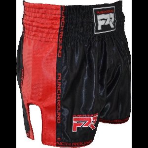 Punch Round Kickboks Broekje Matte Carbon Zwart Rood - XL