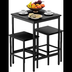 Barkrukken Set van 2 – Industrieel Zwart/Hout – 65 cm Zithoogte – Metaal Frame – Stevig & Compact – IN-HOMEXL