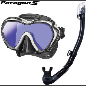 TUSA Paragon S Duikmasker + TUSA Hyperdry Elite II Snorkel – Premium Set - Black / White