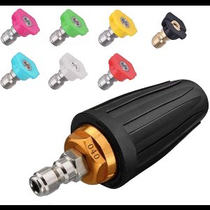 Dolaso Rotatiemond met 7 spuitkoppen-snelkoppeling 1/4'', 4000 Psi-zwart-turbospuit voor hogedrukreiniger-(406689)-hogedrukreiniger spuitkit- hogedruk roterende mond