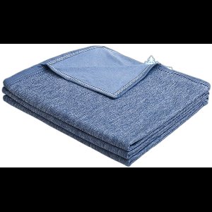 Koeldeken, zomerdeken, 2-in-1, zelfkoelende deken, lichte koeldeken met Japanse Q-Max 0,45 koelvezels, knuffeldeken voor mensen, dubbelzijdig gebruik, woondeken, blauw, 150 x 200 cm