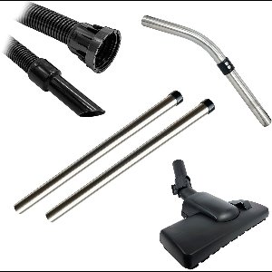 Multaparts® hulpstukken set geschikt voor Numatic Henry / Hetty series combi zuigmond, complete stofzuigerslang (2.5 meter), RVS buizen en RVS zuigbocht | Vervang alle hulpstukken in 1 keer | Professionele kwaliteit onderdelen voor een set-prijs