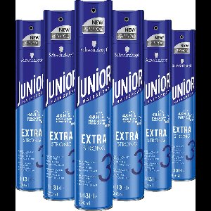 6x Junior Haarspray 3 in 1 Extra Strong 300 ml