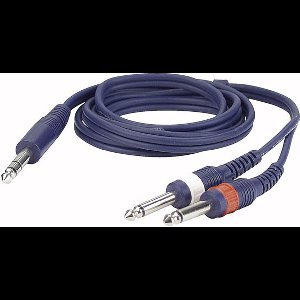 DAP kabel, Jack stereo- 2 x Jack mono, 150 cm