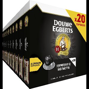Douwe Egberts Espresso Ristretto - Intensiteit 12/12 - 10 x 20 capsules