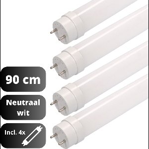 EasySave LED TL Buis 90 cm - T8 fitting - Neutraal wit licht - Gaat tot 15 jaar mee - 1220 lm - 4PACK - Buislamp