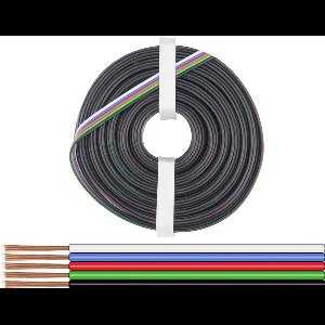 Donau Elektronik 519-010 Draad 5 x 0.25 mm² Zwart, Groen, Rood, Blauw, Wit 10 m