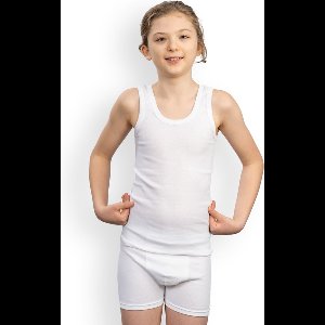 HL Tricot - Singlet/hemd wit - Maat 116 - Jongens - wit -