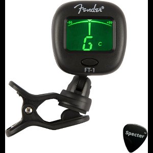 Fender Stemapparaat Chromatische Clip On Tuner FT-1 Met Specter plectrum - Gitaar - Bas - Viool - Ukelele - Chromatisch