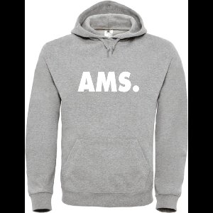 Hoodie grijs XXL - AMS - wit - soBAD. | Amsterdam | Unisex | Hoodie heren | Hoodie Dames