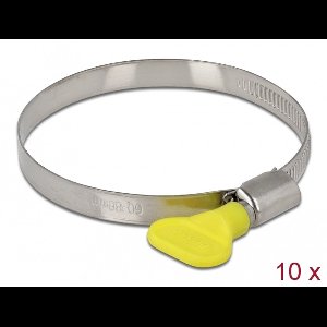 Delock Butterfly Hose Clamp 60 - 80 mm 10 pieces yellow