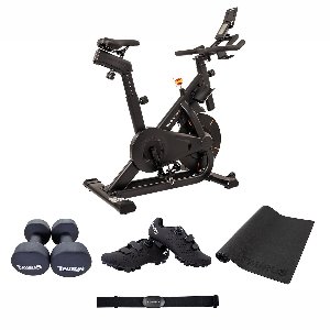 Taurus IC70 Smart Indoor Cycle Pro Set 42 – Complete Indoor Fiets Set met Fietsschoenen, Borstband en Halters – 99 Weerstandsniveaus – Compatibel met ZWIFT & Kinomap