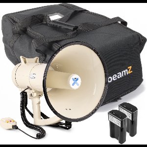Vonyx MEG120 complete megafoon set met draagtas en 2x lithium-ion accu’s - Beige megafoon - 120W