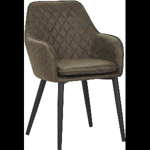 Colenis® - Jay Eetkamerstoel - Set Van 4 - Groen - Microfiber - Met armleuning