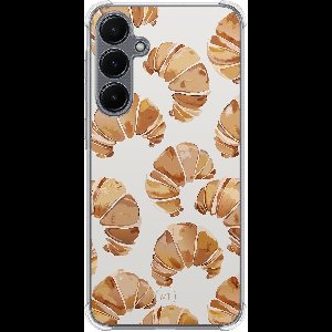 Hoesje (shockproof) geschikt voor Samsung Galaxy A15 - Croissant - Extra sterke case - TPU/polycarbonaat - Print - Beige, Transparant