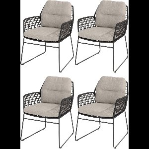 Rhodos dining tuinstoel antraciet Taste 4SO set van 4