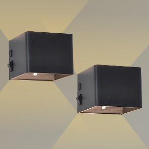Techvavo® Oplaadbare wandlamp - 2 Stuks - Voor binnen - Draadloze - Smart - Oplaadbaar - Wandlampen - Woonkamer - Badkamer - Kinderkamer - Slaapkamer - Zwart