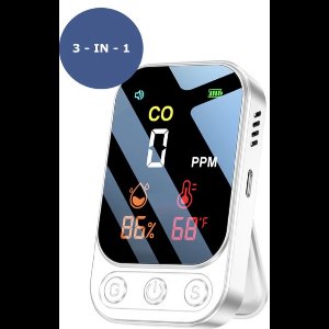 Heuts Goods - 3 in 1 Koolmonoxidemelder - CO Melder - Koolstofmonoxide Melder - CO meter - Luchtvochtigheidsmeter - Temperatuur meter - Wit