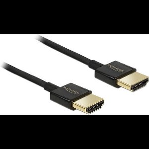 Dunne Premium HDMI kabel - versie 2.0 (4K 60Hz) / zwart - 1 meter