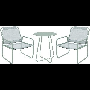 Outsunny bistroset - 3-delig - staal - kunststof - mesh - groen