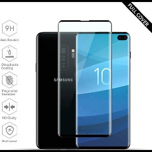 Ntech Screenprotector Geschikt voor Samsung Galaxy Plus Scratch-Proof / Shatter-proof Full cover Screenprotector / Tempered Glass Zwart