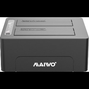 Maiwo K3082C Dockingstation voor twee 2,5" of 3,5" SATA HDD/SSD - USB-C 3.1 GEN2 - 14TB - SATAIII ondersteuning 6Gbps - Zwart