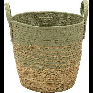 Oneiro Luxe Bloempot HAYDEN SWIRL BASKET GREEN D22H21 – hotel chique - binnen ––– accessoires – tuin – decoratie – bloemen – mat – glans – industrieel - droogbloemen - Buiten bloempot - tuin - tuinieren