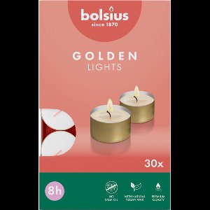 Bolsius Theelichten Wit 8 branduren - 30 stuks