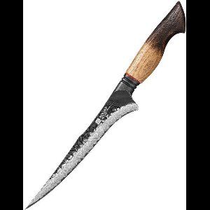 XinZuo Fileermes Damascus – X06 Mo Series – 19 cm – Gebrand Eiken Handvat – Professioneel Keukenmes