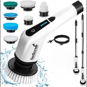 GoScrub® Cleaning King V1 - Elektrische Schoonmaakborstel – Elektrische Schrobber - Schrobborstel – voor badkamer of keuken – Schrobber Met Steel - 9 opzetstukken