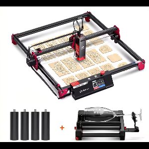 Laser Graveermachine 10W - Laser Cutter - 3.5 Inch Touchscreen - Met Roller & Verhogers - Laserprinter All In One - Graveren - Display - Hout Acryl Laser Snijmachine - Bedienbaar Met APP