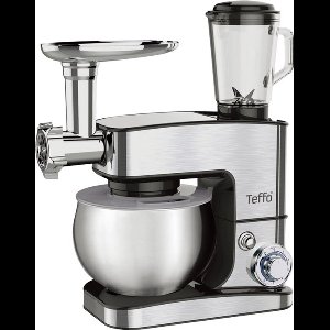 Teffo Stand Mixer Pro - Keukenrobot - 5L - 1300W - Met Gehaktmolen, Blender en RVS Kom