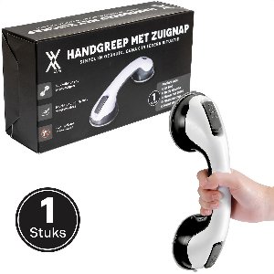 1 Stuks Douche Handgreep met Zuignap Badkamer – Geschikt voor douche en toilet – Vochtbestendig – Antislip – Veiligheidsgreep – Wandbeugel – Handvat voor ouderen en kinderen – 30 CM