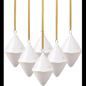 Ornamente Doppelkegel Winter Glow Set van 6