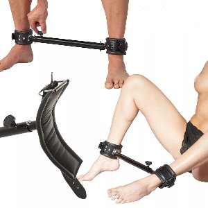 Metalen Spreidstang Met leren Boeien - Beperkt De Bewegingsvrijheid Van De Slaaf - Verstelbare Spreidstang