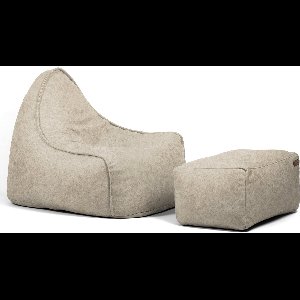 Casacomfy - Chilly Zitzak Set - Zitzak met Voetenbankje - Volwassenen - Latte - Lederlook - Zachtestof