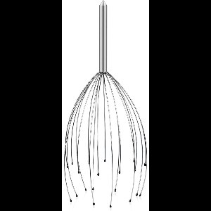 EXCITAT Massager - Hoofdmassager - Metalen massageborstel - met 20 massagekoppen - Geschikt voor thuis, kantoor, spa - Zilver