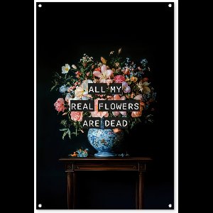 Tuinposter 80x120 cm - Tuindecoratie Bloemen - Art - Pastel - Quotes - Poster voor in de tuin - Buiten decoratie - Schutting tuinschilderij - Tuindoek muurdecoratie - Wanddecoratie balkondoek